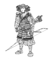 A coloring page of japanese clothing